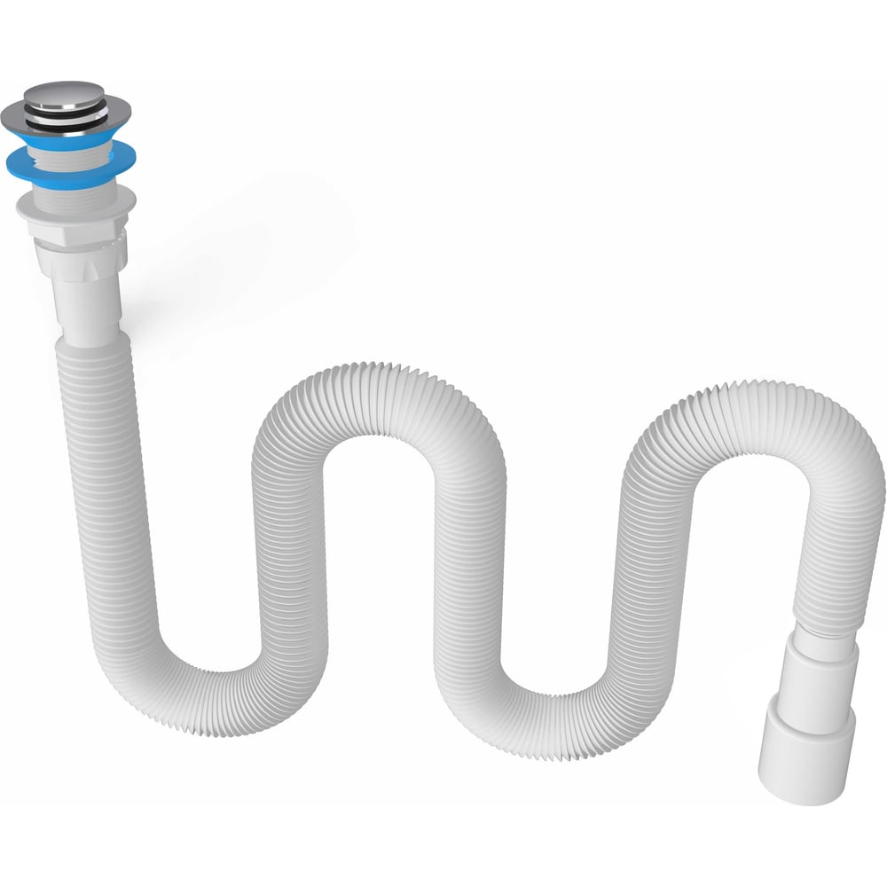 Изображение товара Сифон Nova 1 1/2" ø40/50 гофрированный с механизмом click-cluck удлиненный 1400 мм