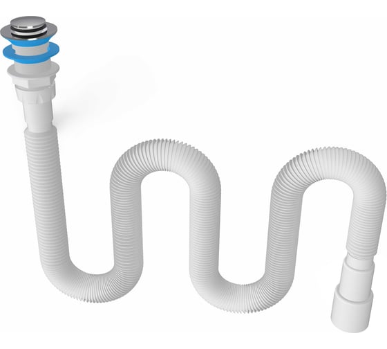 Изображение товара Сифон Nova 1 1/2"- ø40/50 гофрированный (удлиненный), с механизмом click-cluck, l=1400 мм 2011