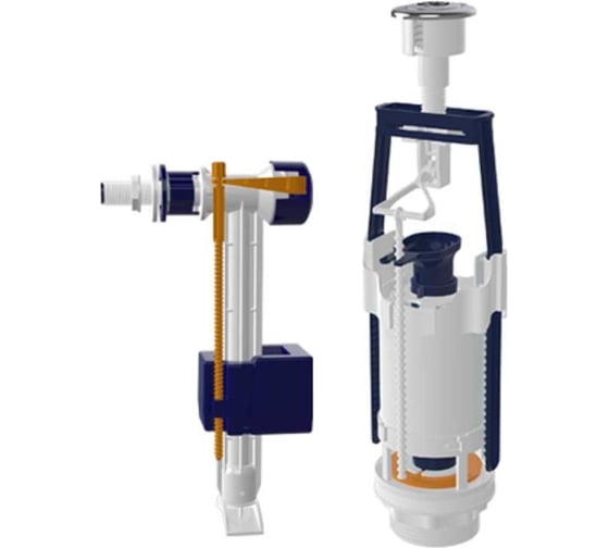 Изображение товара Арматура для смывного бачка Nova с функцией старт-стоп, с клапаном боковой подачи воды, с пластиковой резьбой 1/2 4366