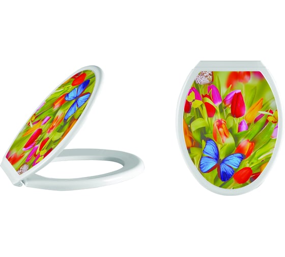 Изображение товара Сиденье для унитаза Nova с рисунком "тюльпаны" 2012.004