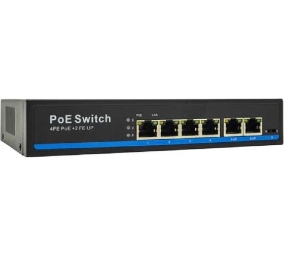 Изображение товара Коммутатор Giraffe 4PoE 2UpLink 10/100Мб GF-AC0420PoE gf0466 gf0466