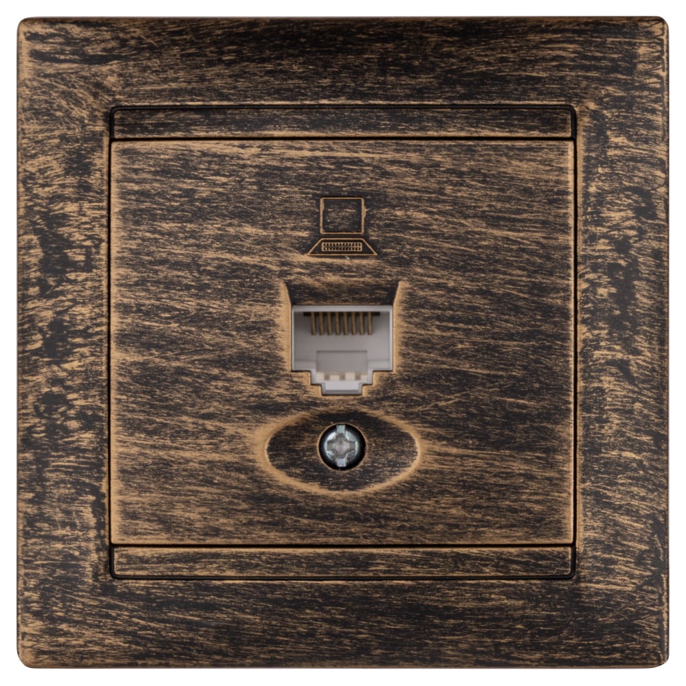 Изображение товара Компьютерная розетка RJ45 серия Лама бронза встраиваемая