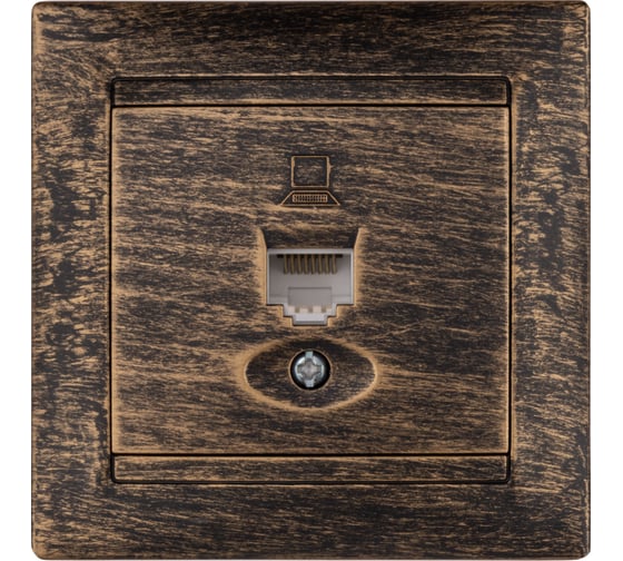 Изображение товара Розетка компьютерная RJ45 TDM ELECTRIC старинная бронза, серия "Лама" SQ1815-0757