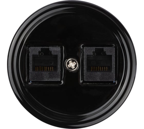 Изображение товара Компьютерная двойная розетка RJ45 TDM ELECTRIC черная «Болонь» SQ1820-0251