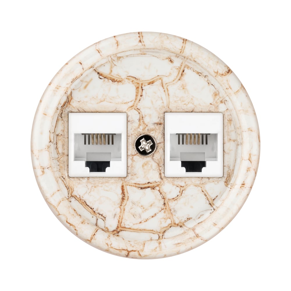 Изображение товара Компьютерная двойная розетка RJ45 "Болонь" мраморная TDM ELECTRIC SQ1820-0151
