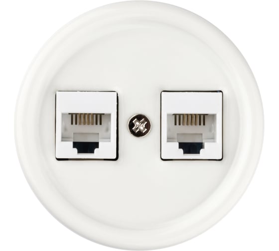 Изображение товара Телефонная двойная розетка RJ11 TDM ELECTRIC белая «Болонь» SQ1820-0050