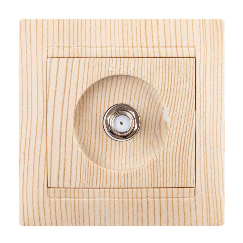 Изображение товара Розетка SAT TDM ELECTRIC F-разъем 0-2400 МГц, серия Лама, сосна