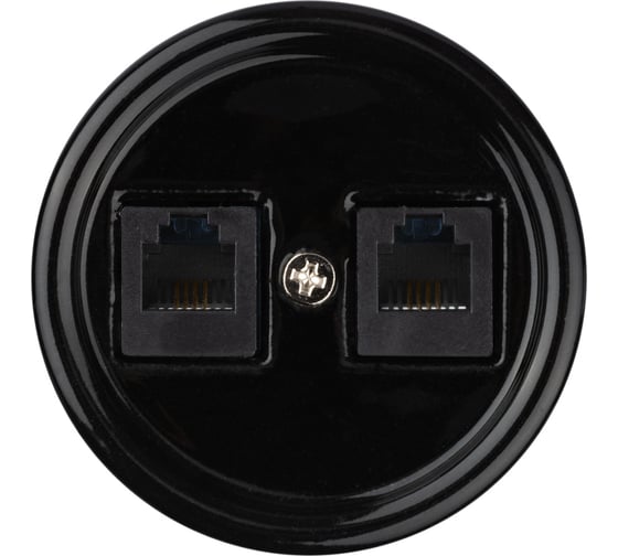 Изображение товара Телефонная двойная розетка RJ11 TDM ELECTRIC черная «Болонь» SQ1820-0250