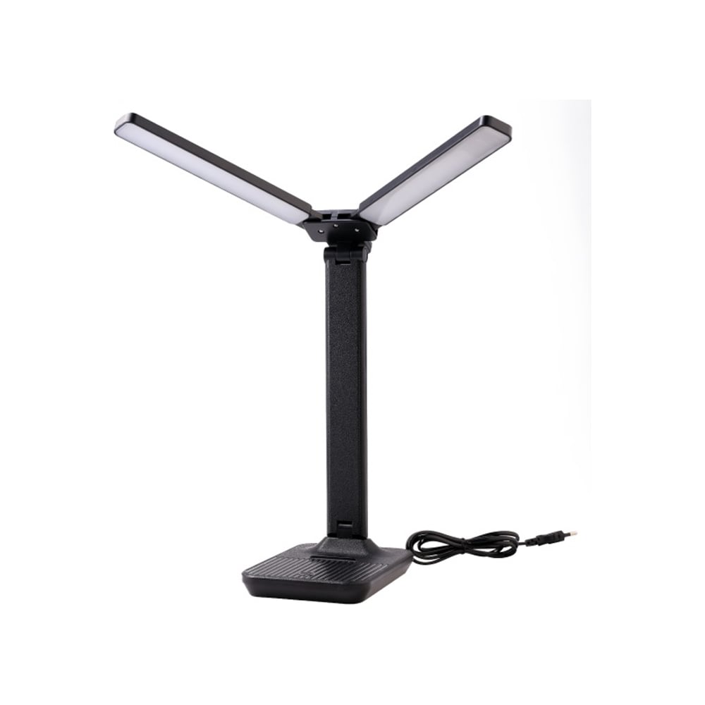 Изображение товара Настольный светильник Ultraflash UF-819 C02 черный, Led, 12Вт, 6000К, 3ур.яркости, 2 плафона, кожа 15164 Изображение товара Настольный светильник Ultraflash UF-819 C02 черный, Led, 12Вт, 6000К, 3ур.яркости, 2 плафона, кожа 15164