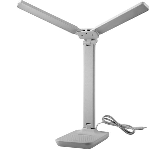 Изображение товара Настольный Led светильник Ultraflash UF-819 C01 белый 12Вт, 6000К, 3 ур.яркости, 2 плафона, кожа 15163