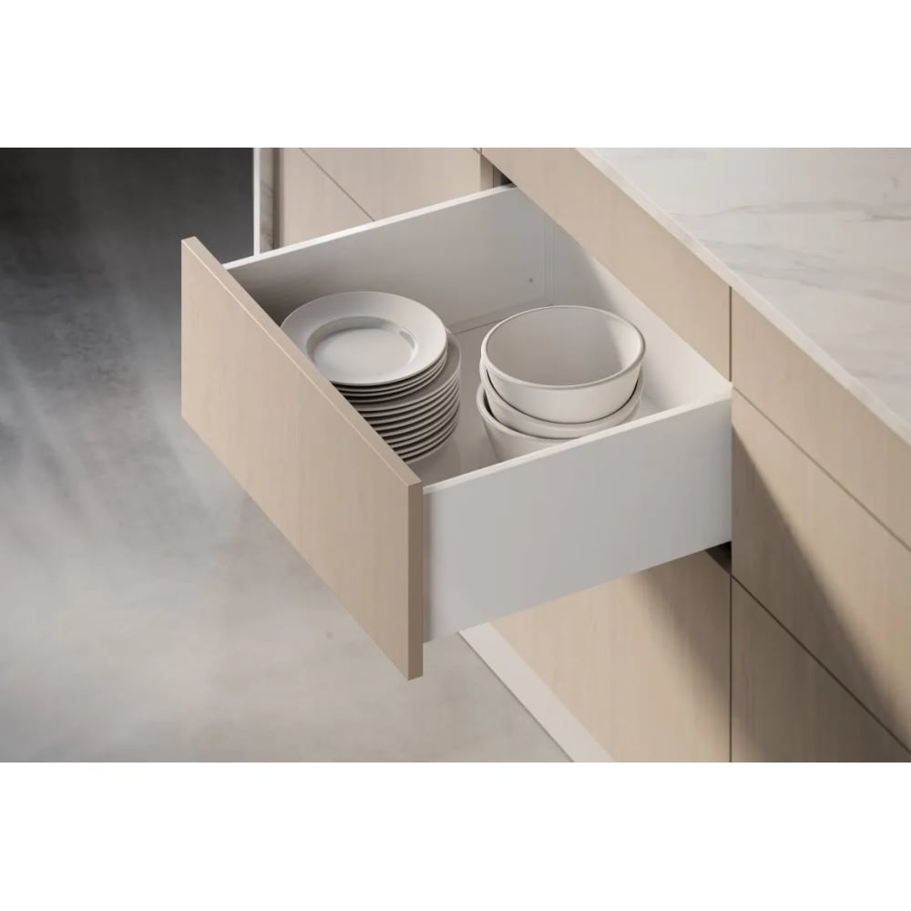 Изображение товара Выдвижной ящик GTV AXIS PRO push to open L-500 мм, средний H-120 мм, белый PB-AXISPRO-P2O-KPL500B1