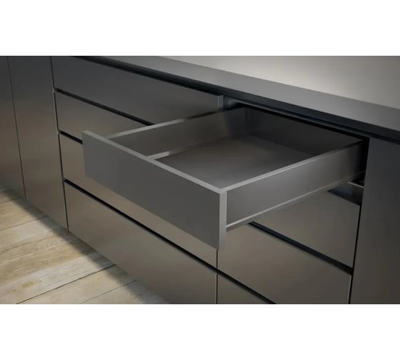 Изображение товара Выдвижной ящик GTV Модерн Бокс PRO L-350, низкий H-84 мм, антрацит PB-MBPRO-KPL350A