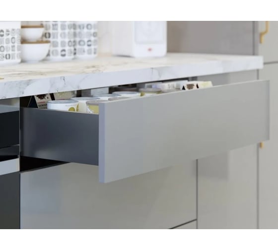 Изображение товара Выдвижной ящик GTV AXIS PRO push to open L-500 мм, низкий H-86 мм, антрацит PB-AXISPRO-P2O-KPL500A