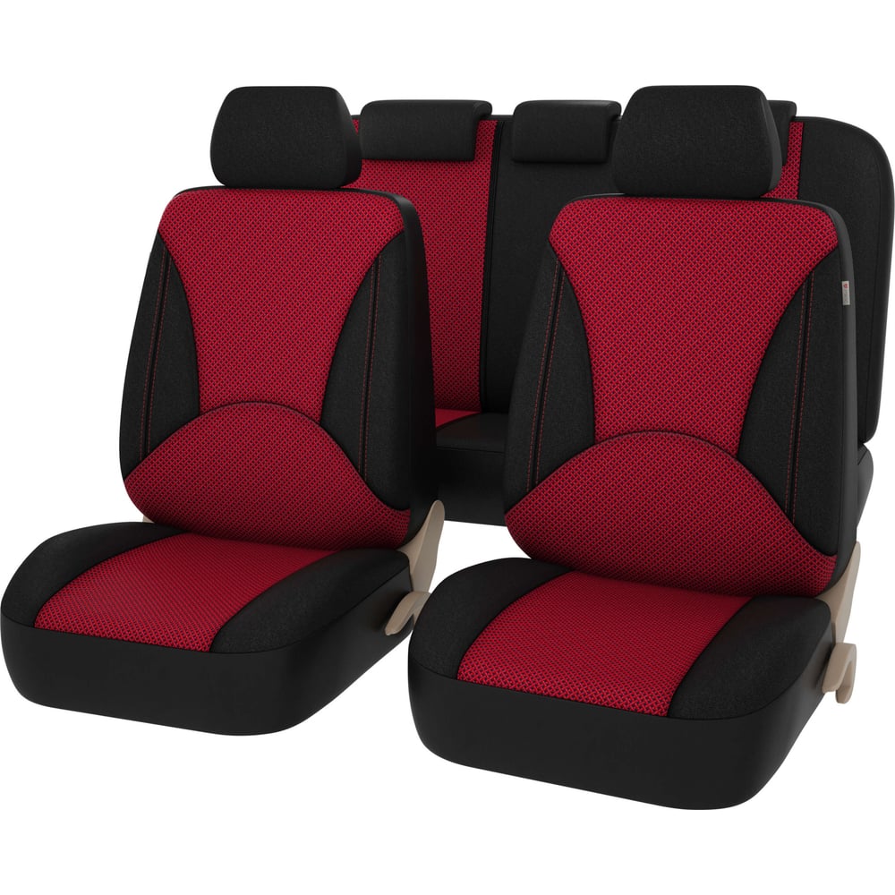 Изображение товара Чехол для автомобиля PSV Imperial Next из экокожи и жаккарда, красный