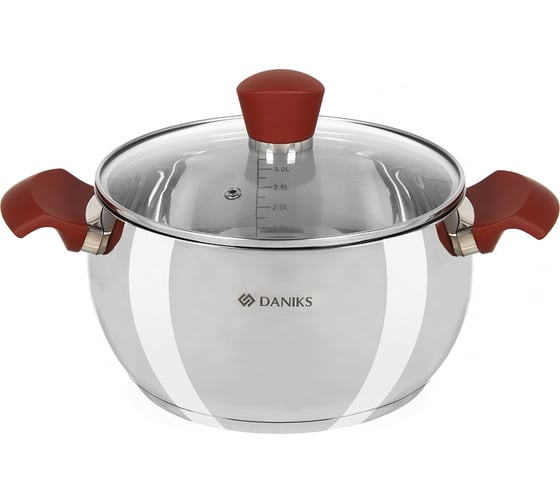 Изображение товара Кастрюля DANIKS 3.6 л, нержавеющая сталь, крышка стекло, орлея, gs-01159p-20ca, индукция 445335