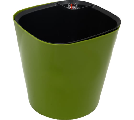 Изображение товара Горшок с автополивом ООО КЗНМ квадратный d21, оливковый, 4.5л 528124