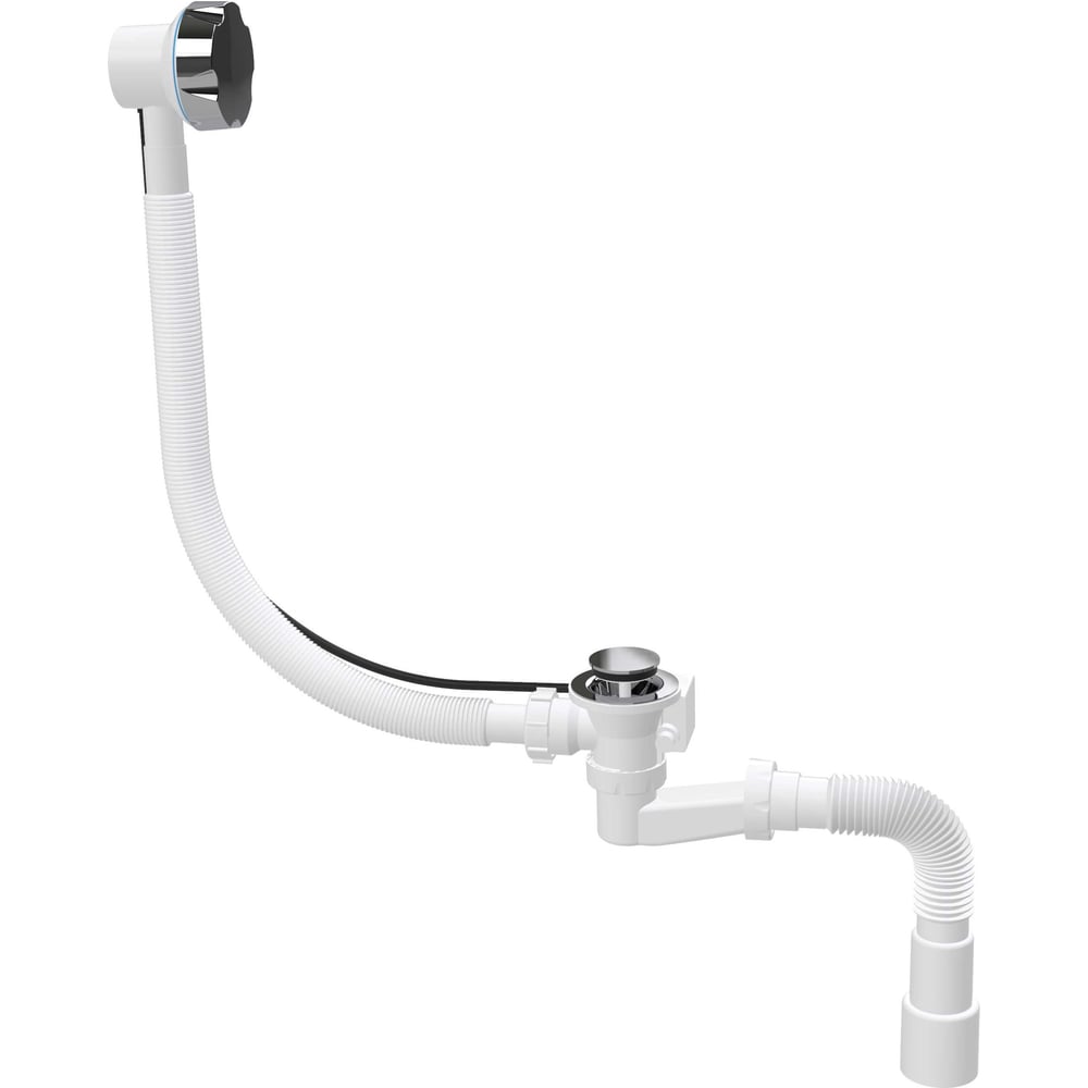 Изображение товара Сифон-автомат для ванны Nova 1541 гофрированный полуавтоматический с тросиком