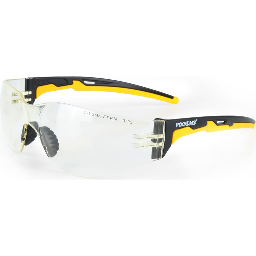 Защитные открытые очки РОСОМЗ, цвет черный/желтый