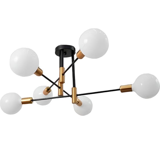 Изображение товара Люстра Балтийский светлячок 6-рожков, черно-золотая, L-3006