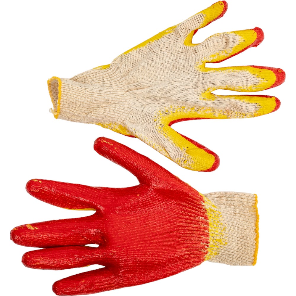 Изображение товара Трикотажные перчатки с 2-ым латексным обливом, индивидуальная упаковка ООО ЛидерТекс красные 4670070000925