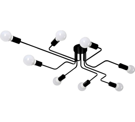Изображение товара Люстра Балтийский светлячок 8-рожков, черная ассиметрия L-19478