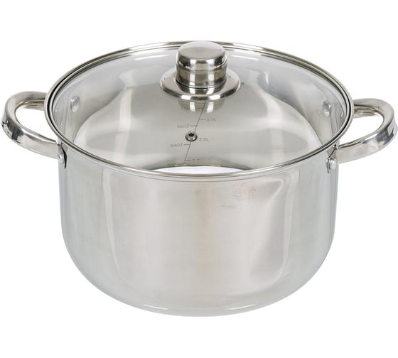 Изображение товара Кастрюля DANIKS 6/6.5 л, нержавеющая сталь, крышка стекло, dnn3, sd-a17-24 355349