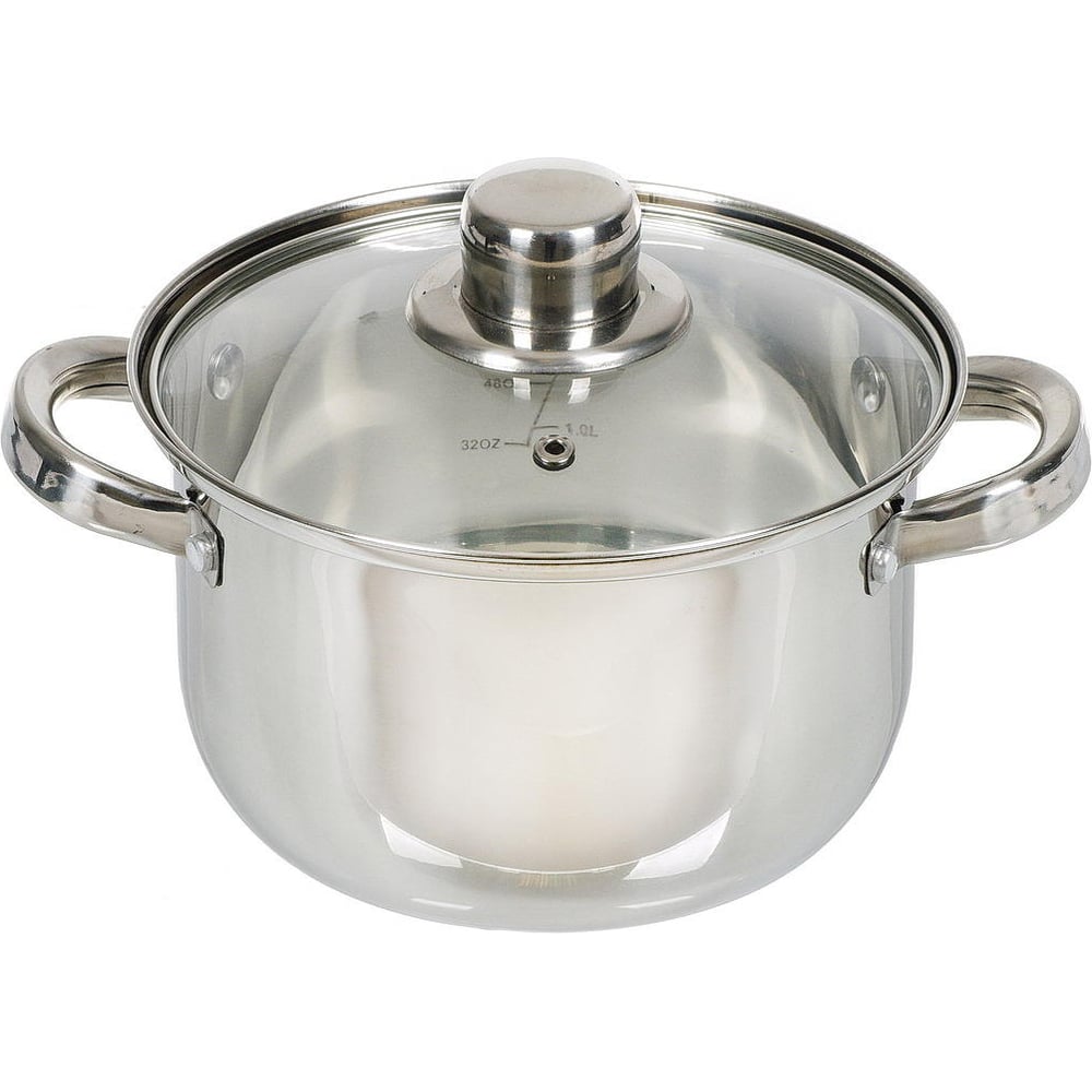 Изображение товара Кастрюля DANIKS 2.7 л нержавеющая сталь стеклянная крышка не индукция