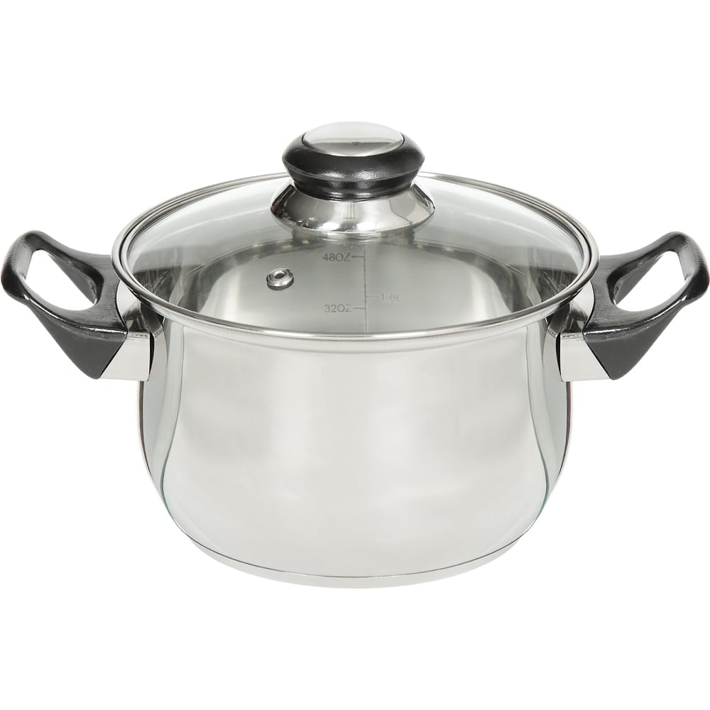 Изображение товара Кастрюля DANIKS 1.9 л нерж/сталь стеклянная крышка для газовых и электрических плит