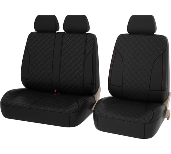 Изображение товара Чехлы PSV King Next TRANSIT Черный отстрочка красная терморомб экокожа 135734