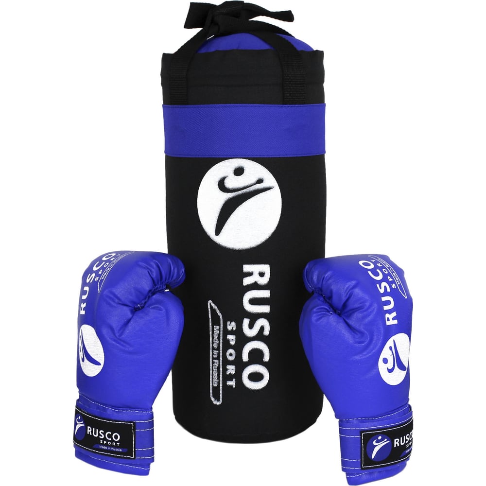 Изображение товара Боксировочный набор для начинающих Ruscosport 6 OZ черно-синий