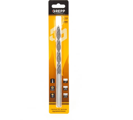 Изображение товара Cверло по дереву 10х200 мм GREPP 303-10200