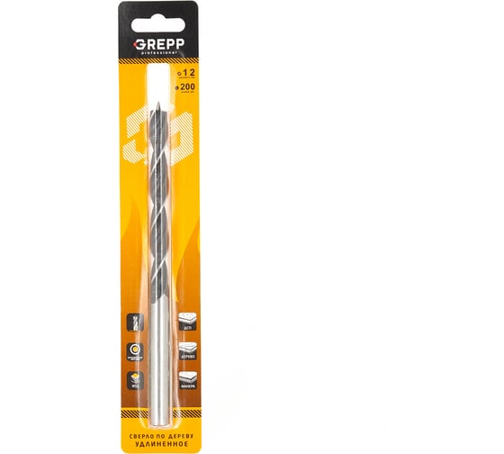 Изображение товара Cверло по дереву 12х200 мм GREPP 303-12200