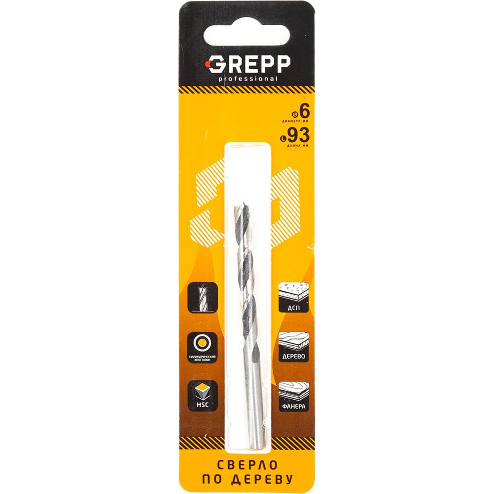 Изображение товара Cверло по дереву 6х90 мм GREPP 302-06090