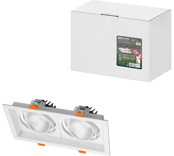 Изображение товара Светильник встраиваемый карданный (поворотный) "Фокус-1" LED CSL-01-2x11-WW 22 Вт, 35°, 3000 К, 80 Ra, IP20 TDM ELECTRIC SQ0369-0411