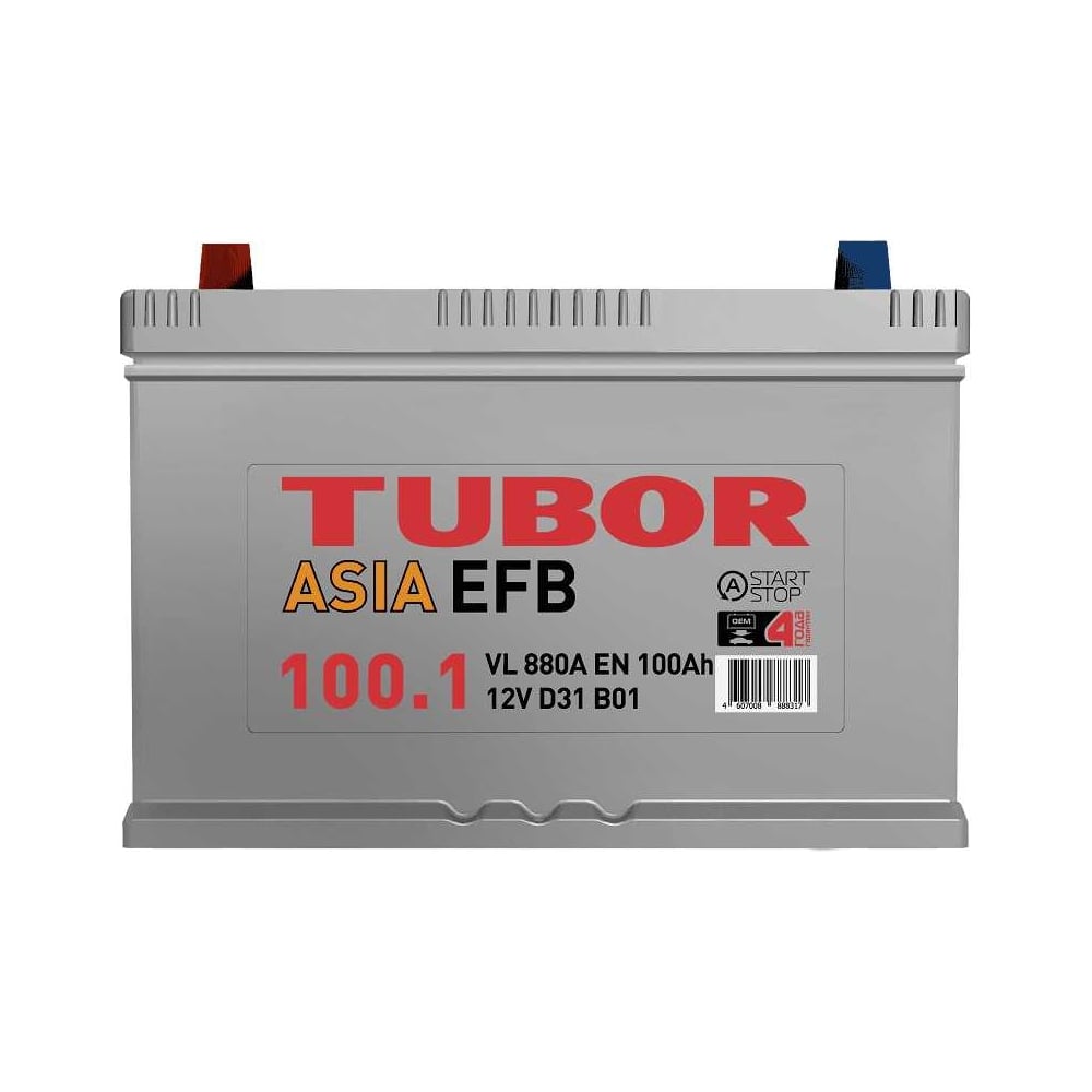 Изображение товара Аккумулятор TUBOR ASIA EFB 6СТ-100.1 VL B01 12В 100Ач 880А