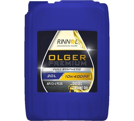 Изображение товара Моторное синтетическое масло RINNOL OLGER PREMIUM 10W-40 DPF, 20 л 191936