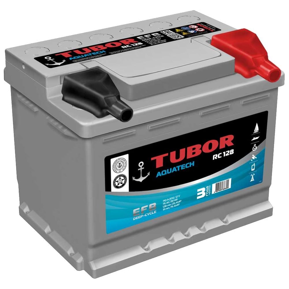 Аккумулятор TUBOR AQUATECH 6СТ-75.0 VL 4607008886894