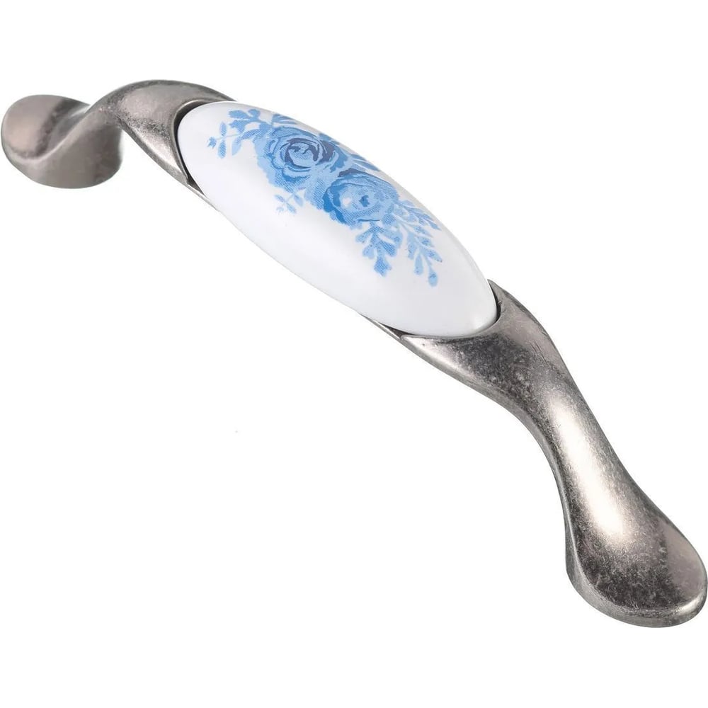 Изображение товара Мебельная ручка GTV керамика, 96 мм, античное серебро