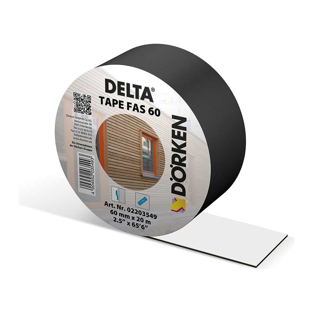 Изображение товара Односторонняя клеящая лента Delta tape fas 100 черная 20м для фасадных пленок