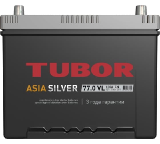 Изображение товара Аккумулятор TUBOR ASIASILVER 6СТ-77.0 VL B01 4607008887464