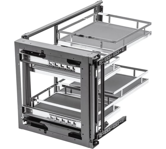 Изображение товара Универсальный модуль GTV Волшебный уголок MovixPro 900 мм, с доводчиком, хром, плоский прут KO-UMC450-01