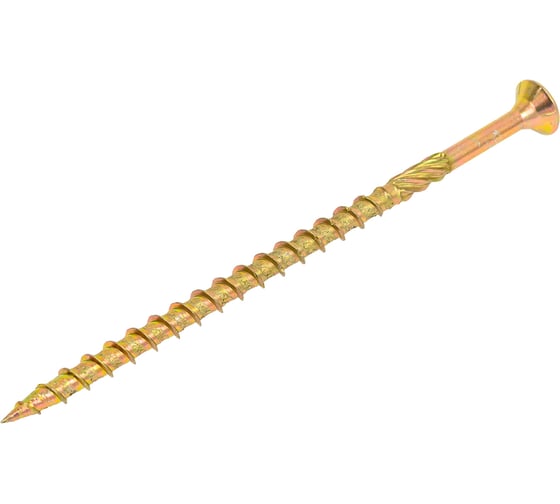 Изображение товара Конструкционный саморез КРЕП-КОМП потайной Torx, желтый цинк, 6.0x120 мм, 100 шт. скт6120