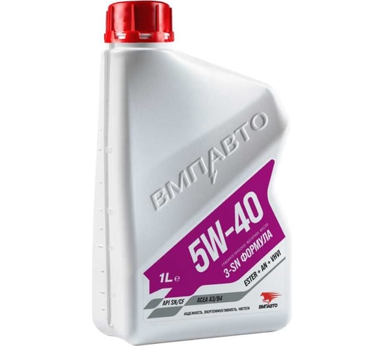 Изображение товара Моторное синтетическое масло ВМПАВТО 3-sn 5w40 (a3/b4, sn/cf), канистра 1л 9222