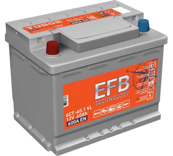 Изображение товара Аккумулятор TUBOR EFB 6СТ-60.1 VL 4607008885736