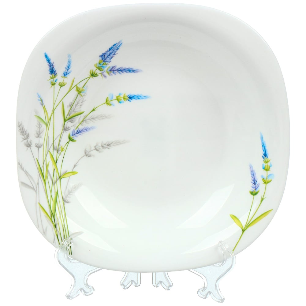 Изображение товара ДАНИКС Стеклокерамическая квадратная суповая тарелка 21 см