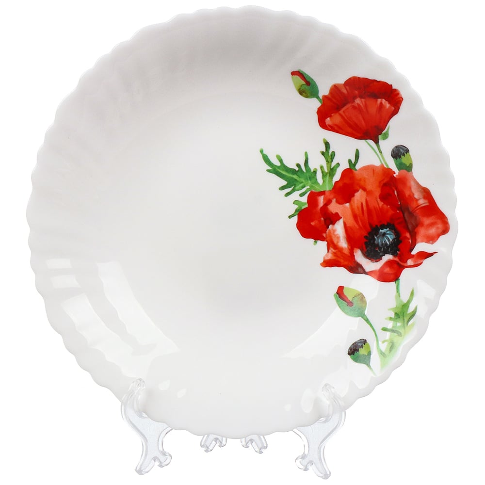 Изображение товара Стеклокерамическая суповая тарелка DANIKS 22 см, круглая, цветы