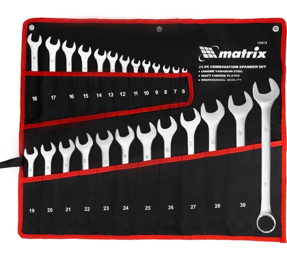 Изображение товара Набор комбинированных ключей MATRIX 6-32 мм, 25 шт. 15413