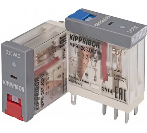 Изображение товара Промежуточное реле KIPPRIBOR Mpr-207.altu mpr, 8а, 220vac УТ-00000587