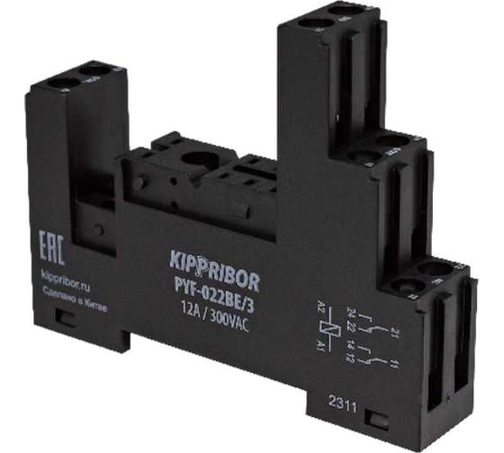 Изображение товара Колодка для реле KIPPRIBOR Pyf-023be/3 mpr 2-х конт, тип pyf УТ-00000239