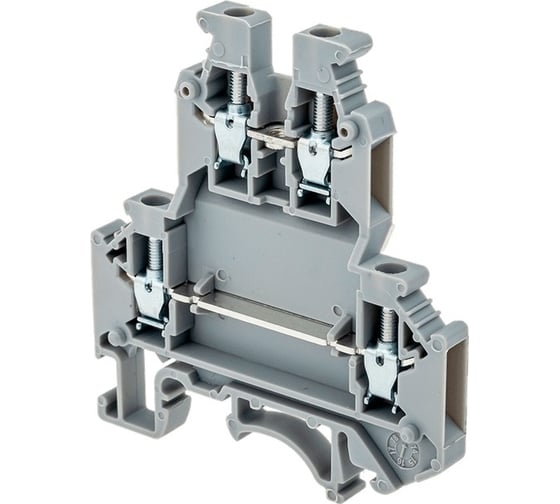 Изображение товара Винтовая двухуровневая клемма MEYERTEC 2.5 мм2, серая mtu-d2.5 79569